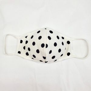 6 Pack White and Black Polka Dot Face Mask